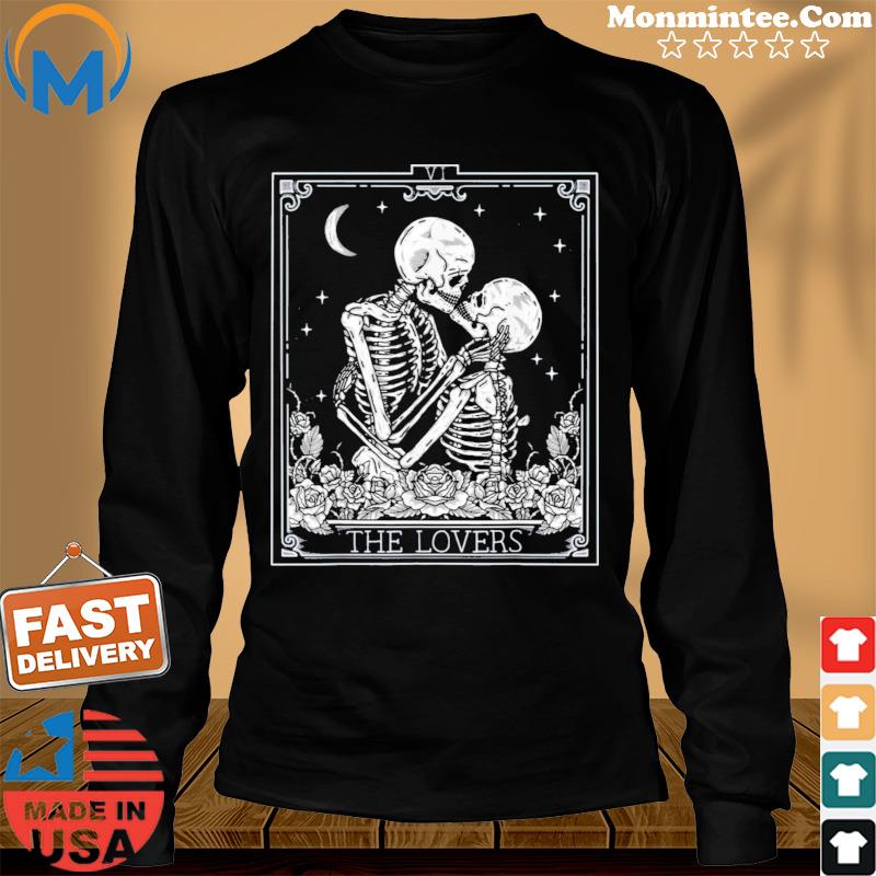 The Lovers Vintage Tarot Card Astrology Skull Horror Occult 2021 Shirts Long Sweater