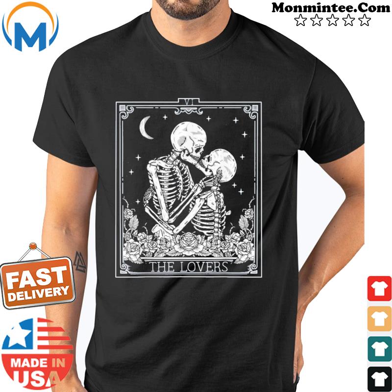 The Lovers Vintage Tarot Card Astrology Skull Horror Occult 2021 Shirts Shirt