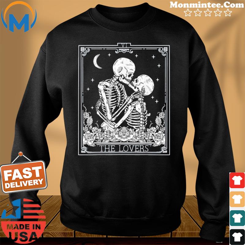 The Lovers Vintage Tarot Card Astrology Skull Horror Occult 2021 Shirts Sweater