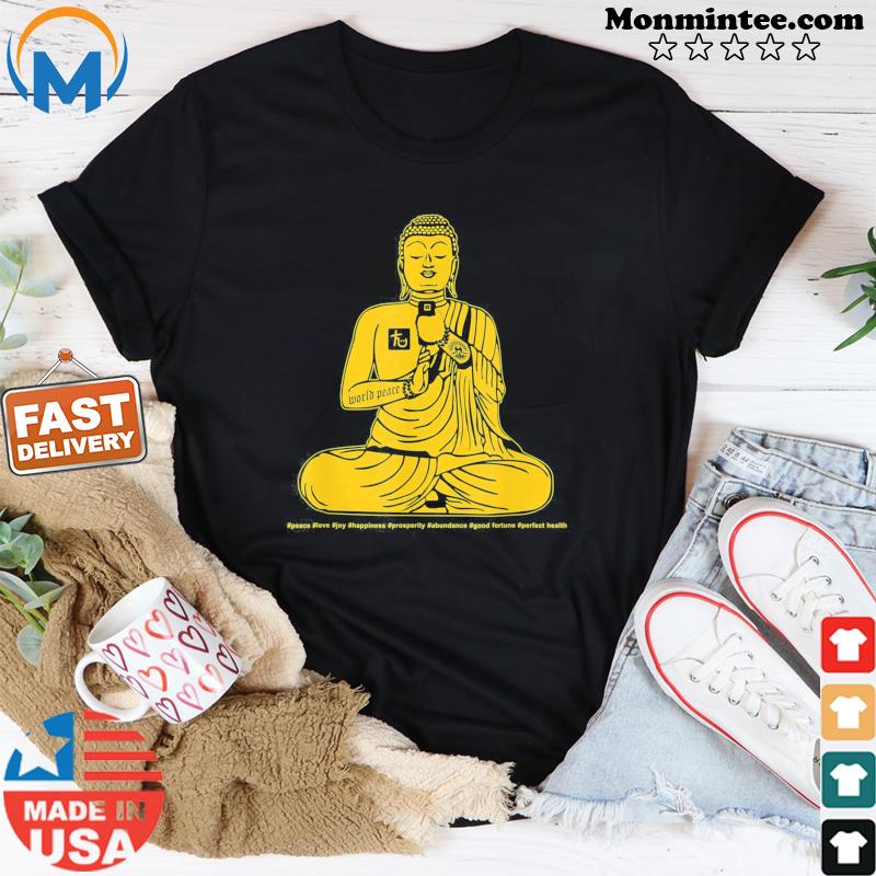 Buddha Texting On Cell Phone Peace Love Joy Happiness Shirt