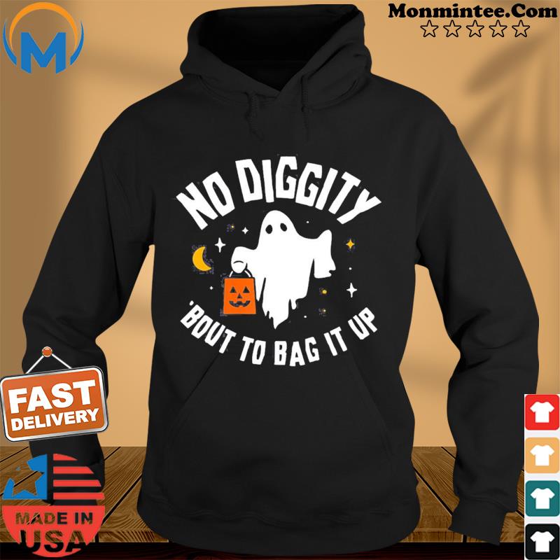 No Diggity Bout To Bag It Up Cute Ghost Halloween Kids Candy T-Shirt Hoodie