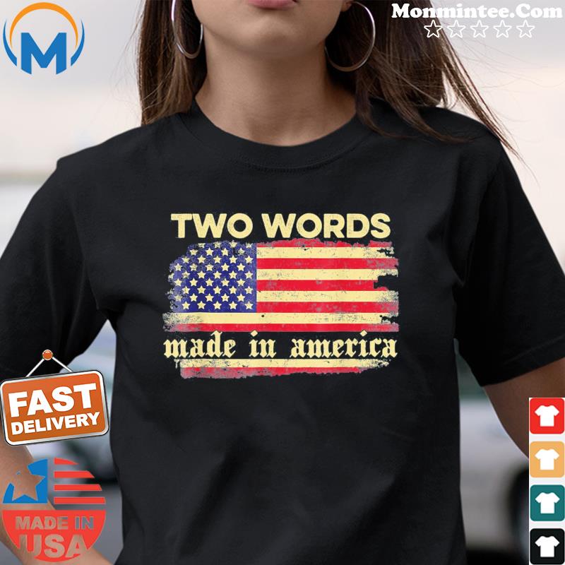Two Words Made In America Joe Biden Retro Vintage Flag T-Shirt Ladies tee