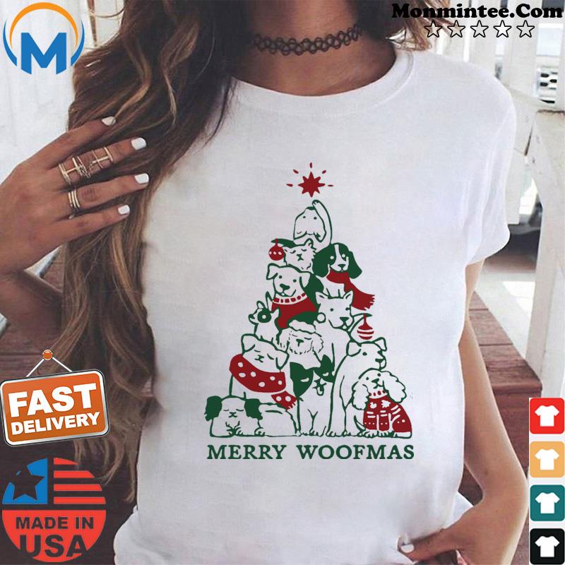 Dogs Tree Merry Woofmas Merry Christmas Shirt
