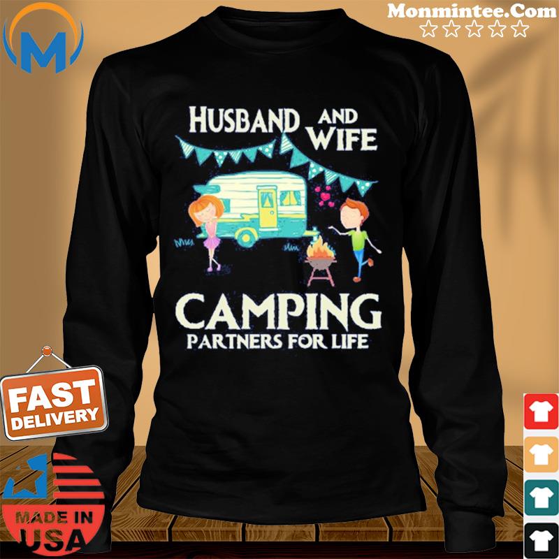 Official Husband And Wife Camping Partners For Life Shirt Long Sweater